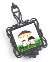 Square Trivet Mushrooms