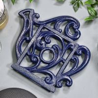 Blue Cast Iron Kettle Trivet