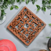 Rustic Cast Iron Square Trivet in Situ Rustic Cast Iron Square Trivet in Situ