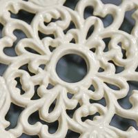 Cream Round Cast Iron Trivet