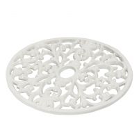 kitchen unit protection, cast iron white oval trivet