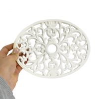 Solid Cast Metal Heavy Duty Trivet finished in white