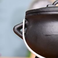 Small Cast Iron Cauldron Finished in Black Handles Small Cast Iron Cauldron Finished in Black Handles