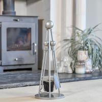 Nickel Contemporary Triangular Companion Set in situ in the Home