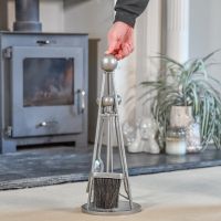 Nickel Contemporary Triangular Companion Set to Scale