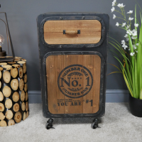 "No 1" Industrial Bedside Cabinet in Situ in the Home