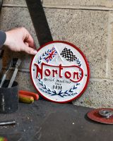 Scale image of Norton British Vintage Style Cast Iron Sign