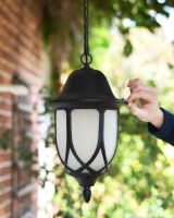 "Oakham" Chain Hanging Porch Light to Scale