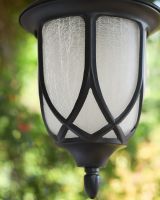 Close-up of the Obscure Glass in the "Oakham" Chain Hanging Porch Light