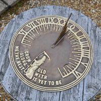 Antique Brass "Old Father Time" Sundial - 290mm