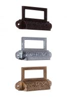 “Old Highstreet” Burnished copper hooded drawer pulls with label holder “Old Highstreet” Burnished copper hooded drawer pulls with label holder