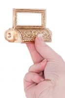 “Old Highstreet” Burnished copper hooded drawer pulls with label holder “Old Highstreet” Burnished copper hooded drawer pulls with label holder