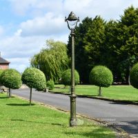 Olive Green Opulent Cast Iron Lamp Post