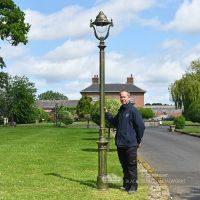 Olive Green Opulent Cast Iron Lamp Post Scale Shot