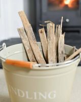 Situ Shot of Olive Kindling Bucket - 30cm