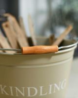 Close-Up of Olive Kindling Bucket - 30cm