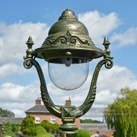 Olive Ornate Green Lamp Post Top