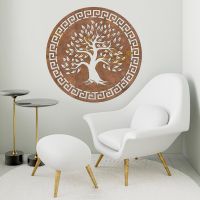 Round "Olive Tree" Wall Art in a Modern Sitting Room Round "Olive Tree" Wall Art in a Modern Sitting Room