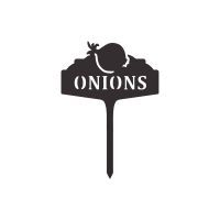 "Onions" Vegetable Label in a Black Finish