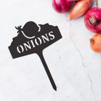 "Onions" Vegetable Label Created From Steel
