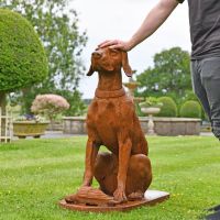 Dog Sculpture with Male for Scale 