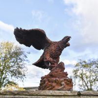 "Aquilae" Cast Iron Eagle Sculpture in a Rustic Finish "Aquilae" Cast Iron Eagle Sculpture in a Rustic Finish