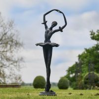 Black Cast Iron Ballet Dancer Garden Sculpture