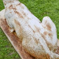 Back of Cast Iron Stag Sculpture in Rustic Cream Back of Cast Iron Stag Sculpture in Rustic Cream