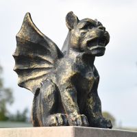"Gothic" Gargoyle Sculpture in an Antique Gold 
