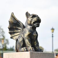 "Gothic" Gargoyle Sculpture in an Antique Gold 