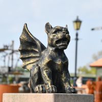 "Gothic" Gargoyle Sculpture in an Antique Gold 