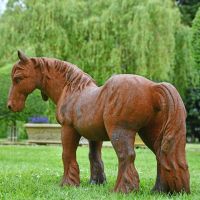 Rear view of Rustic Miniature Pony Sculpture 