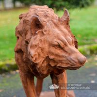 Wolf Sculpture Finished in a Cast Iron Wolf Sculpture Finished in a Cast Iron