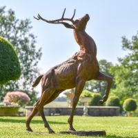 Proud Standing Stag Cast Iron Sculpture 