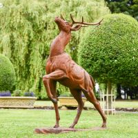 Proud Standing Stag Cast Iron Sculpture 