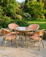 Orange Rattan Table And Chair Set digital illustration