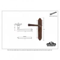 "Orelia" Gothic Latch Lever Set Dimensions