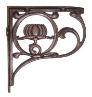 "Lotus Flower" Shelf Bracket in a Natural Iron Finish