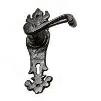 "Highforth Hill" Traditional Ornate Blacksmith Door Handles With Keyhole