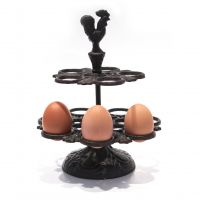 Ornate Cast Iron Rooster Egg Holder