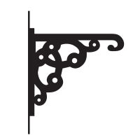Ornate Heavy Duty Hanging Basket Bracket Finished in Black
