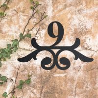 Simplistic Scroll House Number Sign - 1 Number Simplistic Scroll House Number Sign - 1 Number