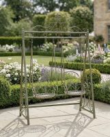 Ornate Rustic Garden Swing Seat for Two Digital Illustration