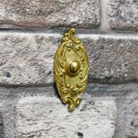 Ornate Scroll Polished Brass Bell Push Ornate Scroll Polished Brass Bell Push