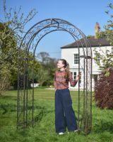 Ornate Scroll "Tenbury" Natural Lacquer Rose Arch to Scale