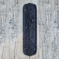 Ornate Woman Iron Finger Plate in a Black Finish Ornate Woman Iron Finger Plate in a Black Finish