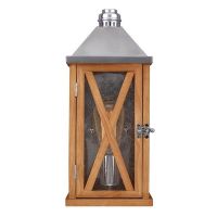 "Osbaston" Small Natural Wood Hand-Crafted Wall Lantern 