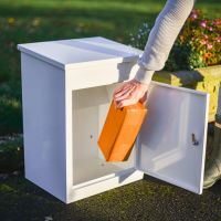 Deluxe White "Bexley" Free Standing Parcel Box Deluxe White "Bexley" Free Standing Parcel Box
