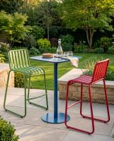 Outdoor Colourful Bar Stool Set digital illustration dressed table