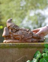 Scale of Cast Iron Relaxing Gnome Sculpture Scale of Cast Iron Relaxing Gnome Sculpture